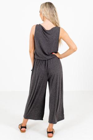 Women's Gray Stretchy High-Quality Boutique Jumpsuit