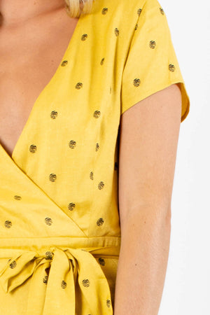 Yellow Cute and Comfortable Boutique Midi Dresses for Women
