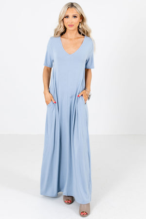 Blue Cute and Comfortable Boutique Maxi Dresses for Women