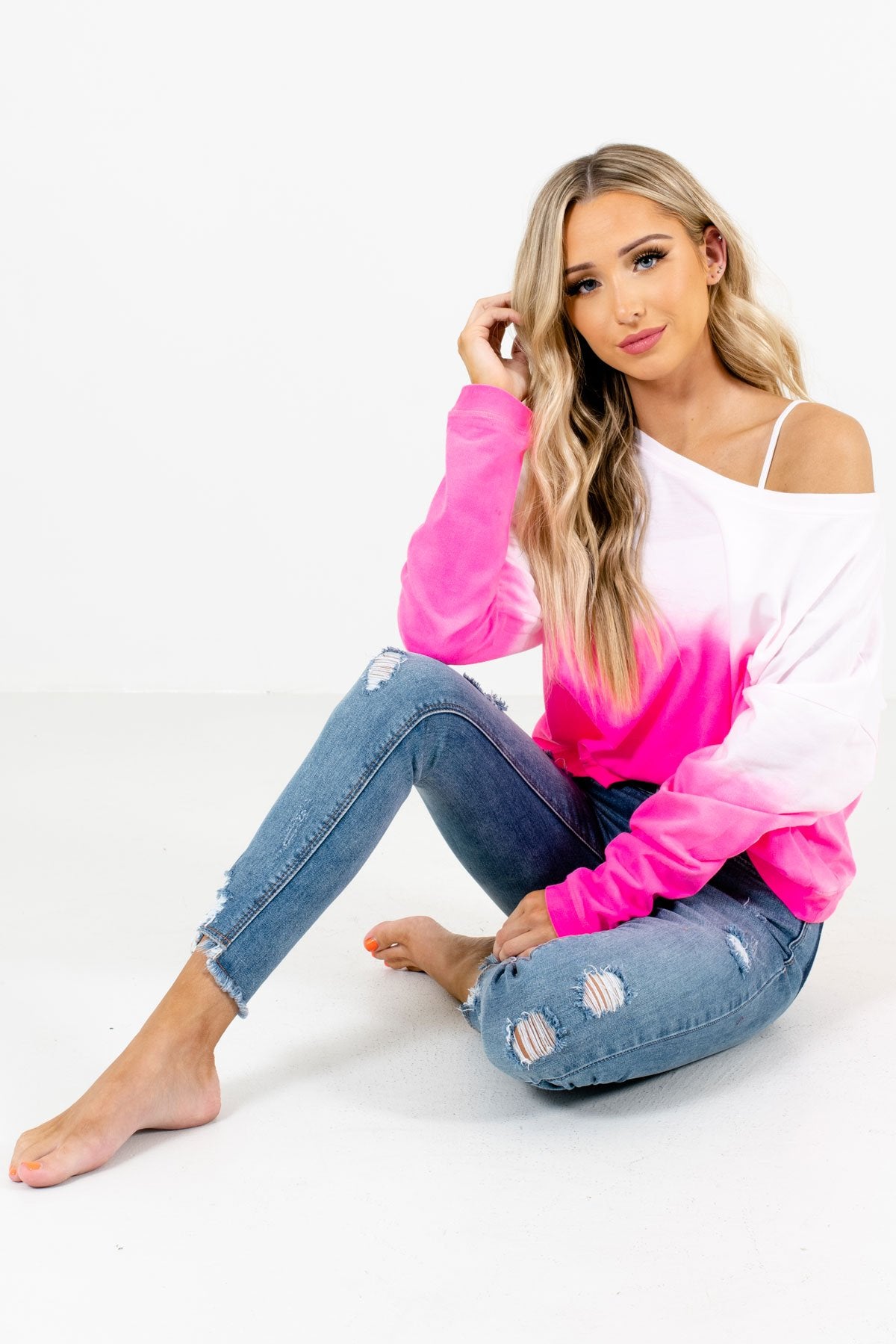 Women's Pink Lightweight High-Quality Boutique Pullover