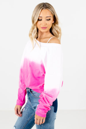 Pink Long Sleeve Boutique Pullovers for Women