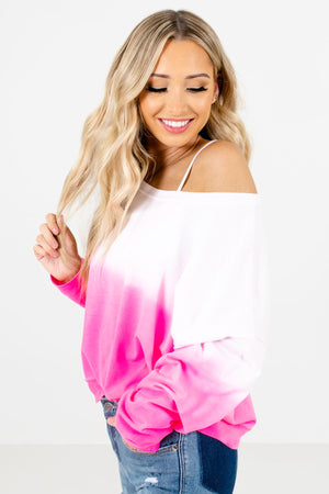Women's Pink Oversized Relaxed Fit Boutique Pullover
