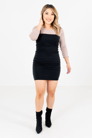 Black Mini Dress Tight Bodycon Fit Affordable Online Boutique