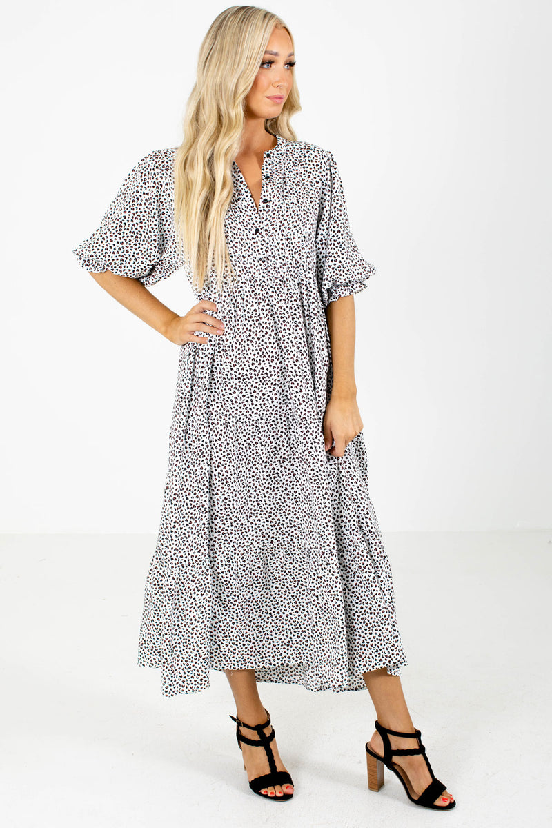 Living Wild White Patterned Maxi Dress