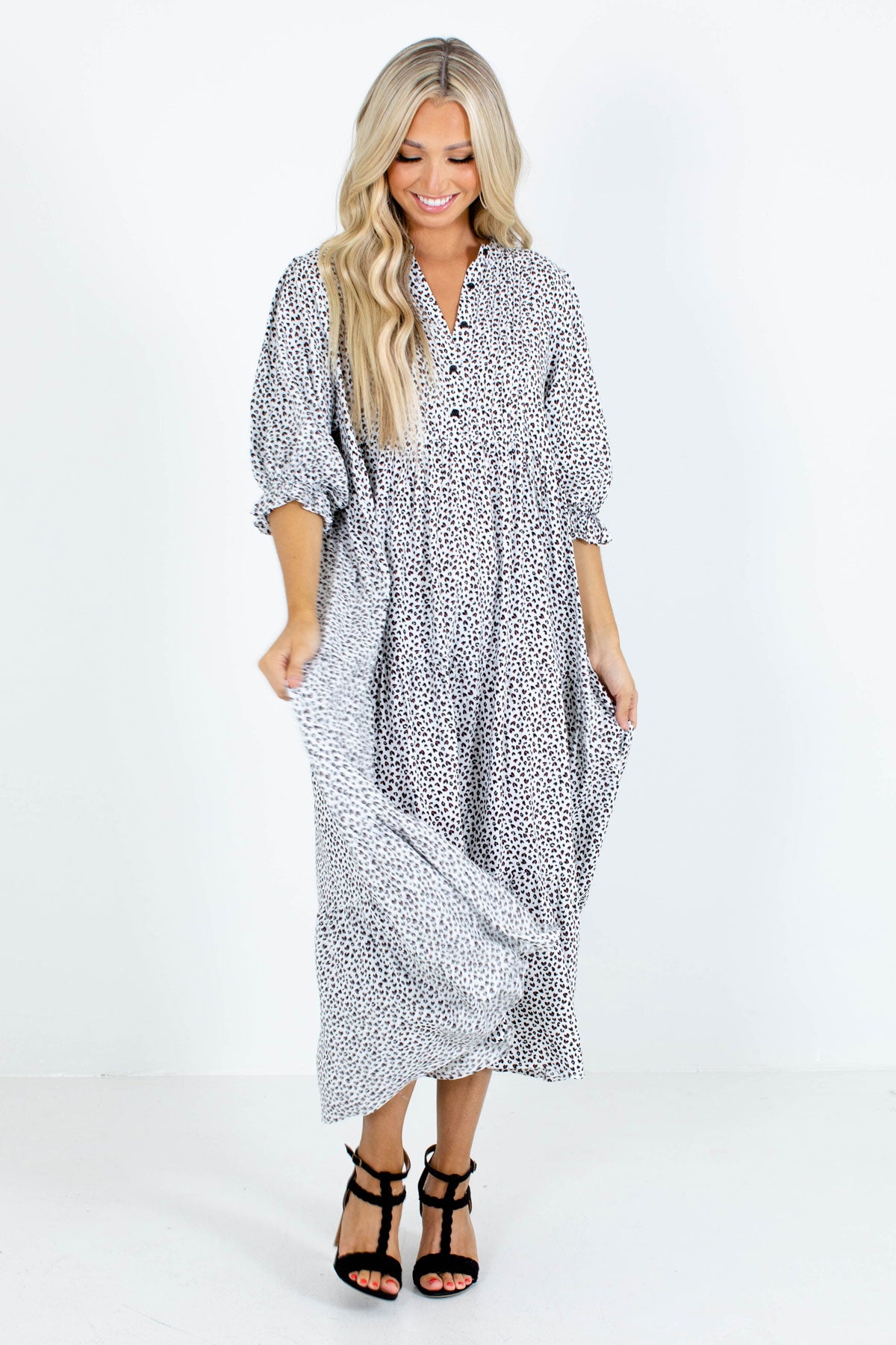 White Lightweight Material Boutique Maxi Dress