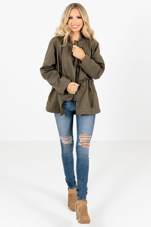 Olive Green Cute and Comfortable Boutique Jackets for Women