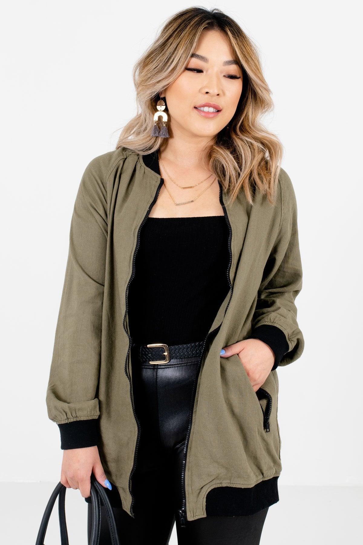 Women’s Olive Green Cozy and Warm Boutique Jackets