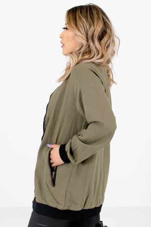Olive Green Cute and Comfortable Boutique Jackets for Women