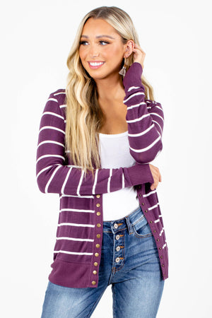 Purple Cute and Comfortable Boutique Cardigans for Women