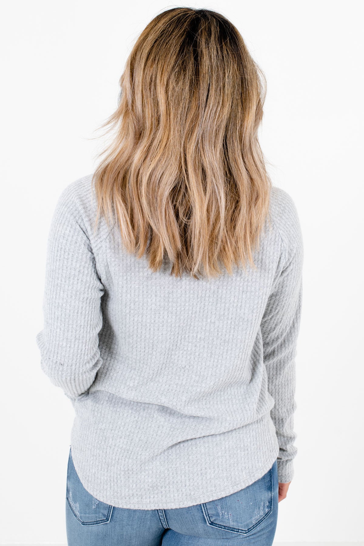 Women’s Gray Cowl Neckline Boutique Sweaters