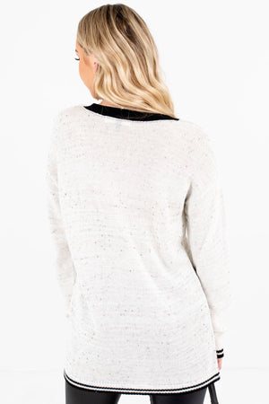 Women's Cream Lightweight Knit Material Boutique Sweater