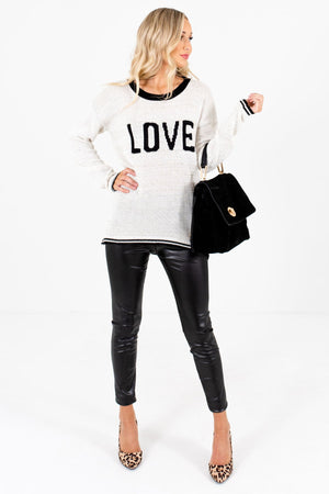 Cream Cute and Comfortable Boutique Sweaters for Women