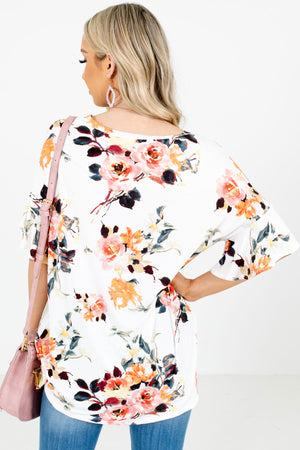 Women's White Ruffled Sleeve Boutique Top