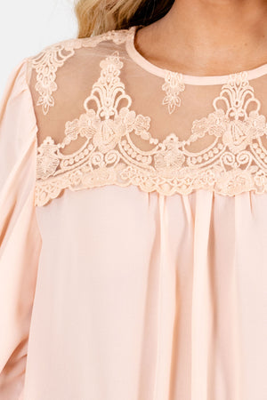 Peach Pink Affordable Online Boutique Blouses for Women