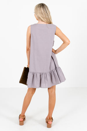 Women's Purple High-Quality Lightweight Material Boutique Mini Dress