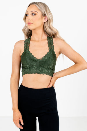 Green Lace Boutique Bralettes for Women