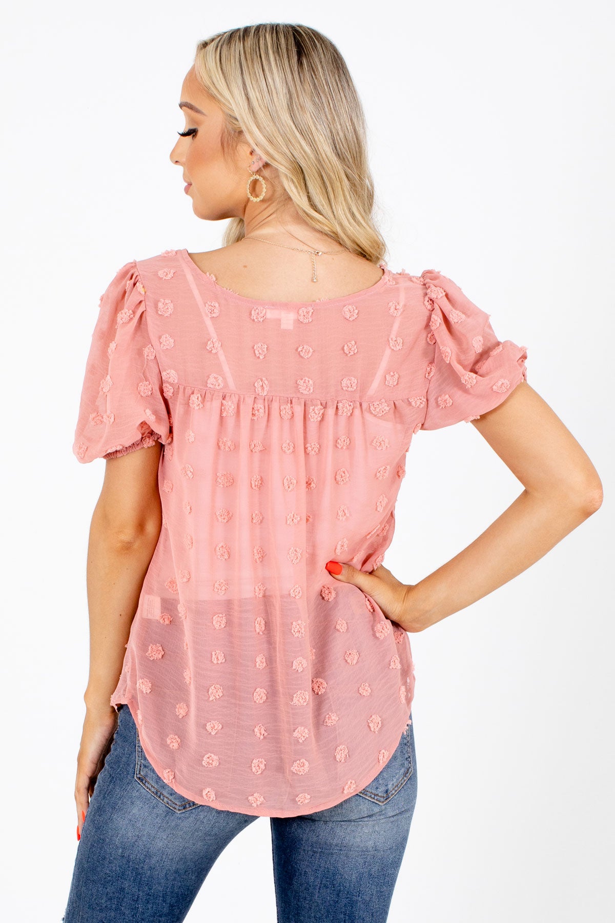 Textured Blouse for Women in Pink