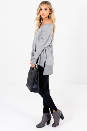 Women's Heather Gray Fall and Winter Boutique Clothing