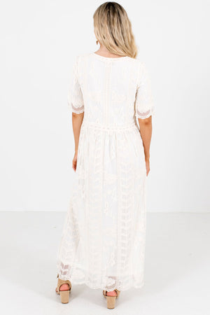Women's Cream Lace Overlay Boutique Blouse