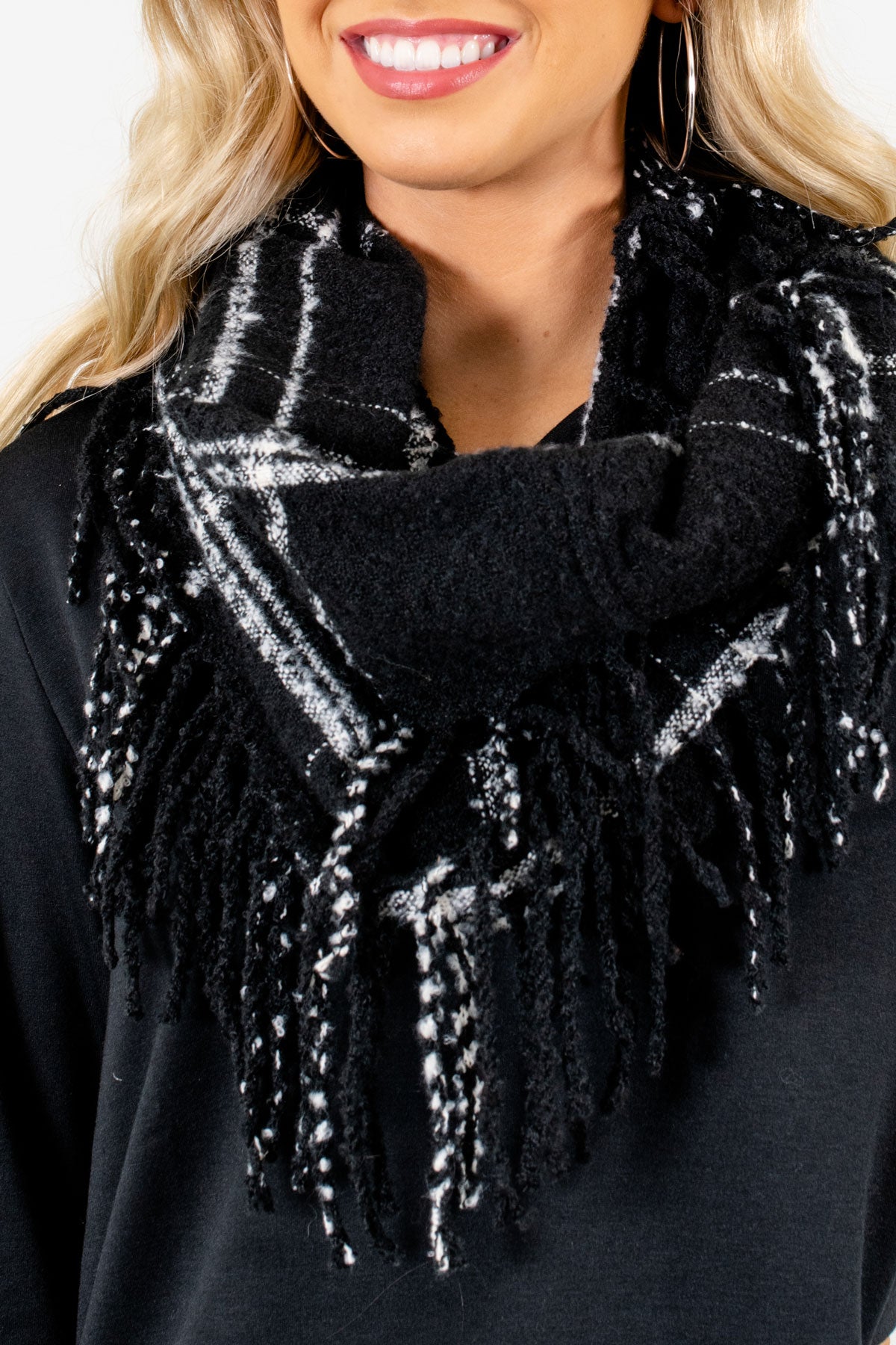 Black Infinity Style Boutique Scarf for Women