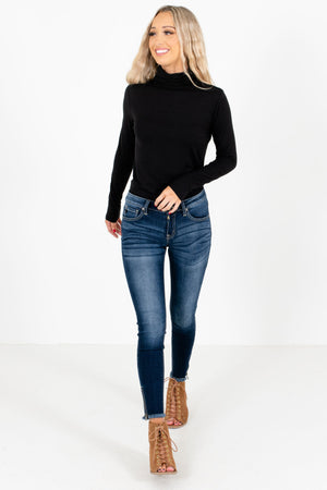 Women's Dark Wash Blue Fall and Winter Boutique Clothing