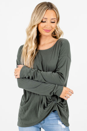Women’s Green Casual Everyday Boutique Tops