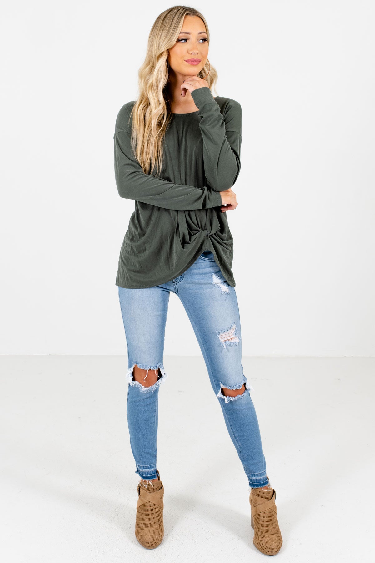Women’s Green Fall and Winter Boutique Clothing