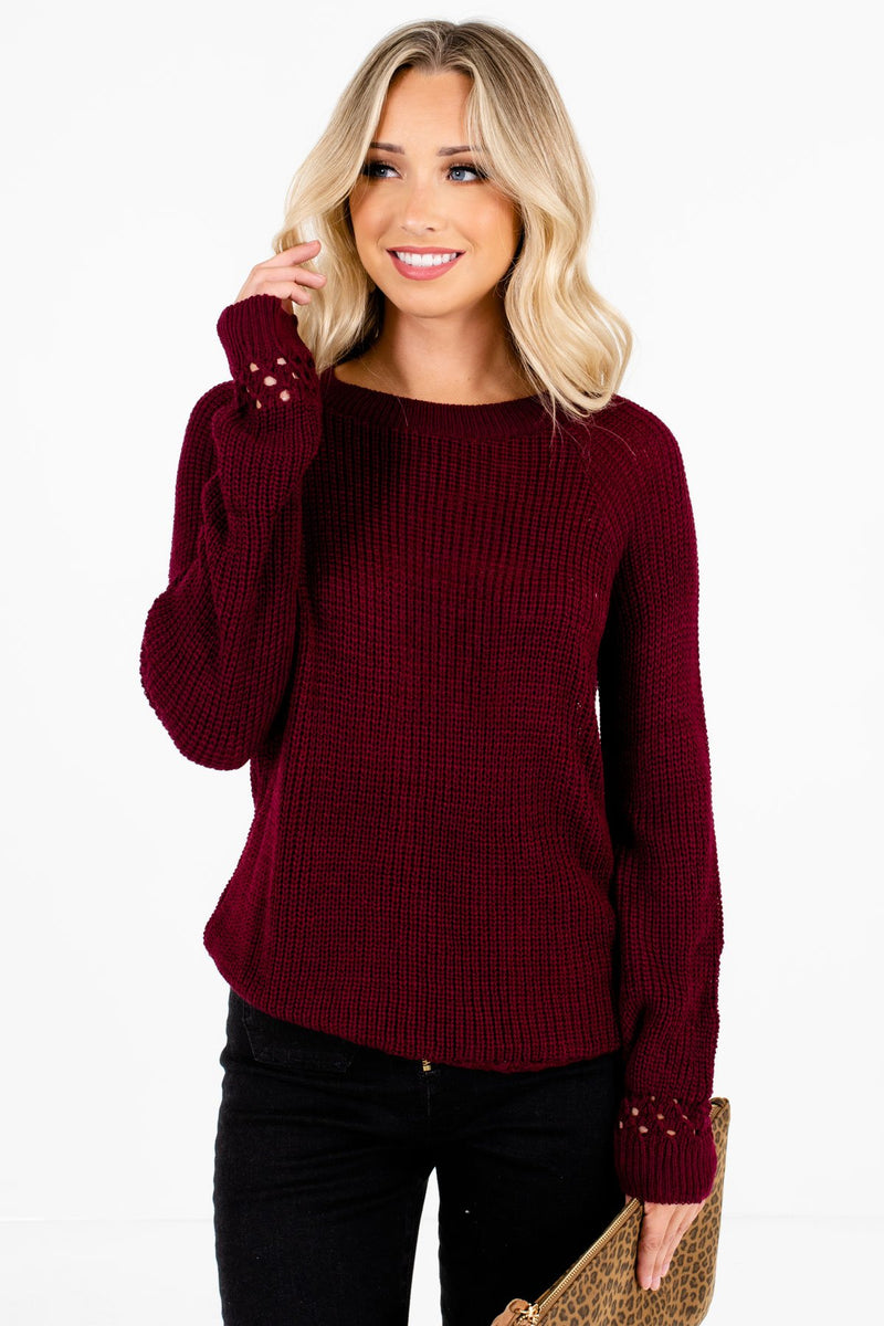 Make a Change Burgundy Sweater