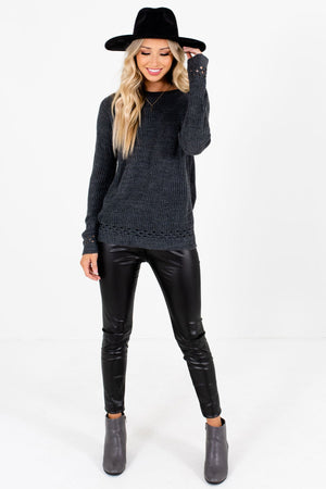 Women’s Charcoal Gray Layering Boutique Sweater