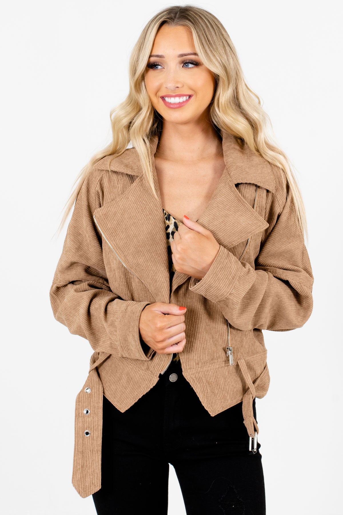 Women's Camel Brown Warm and Cozy Boutique Jacket
