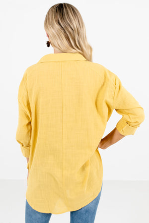 Women’s Yellow High-Low Hem Boutique Shirt