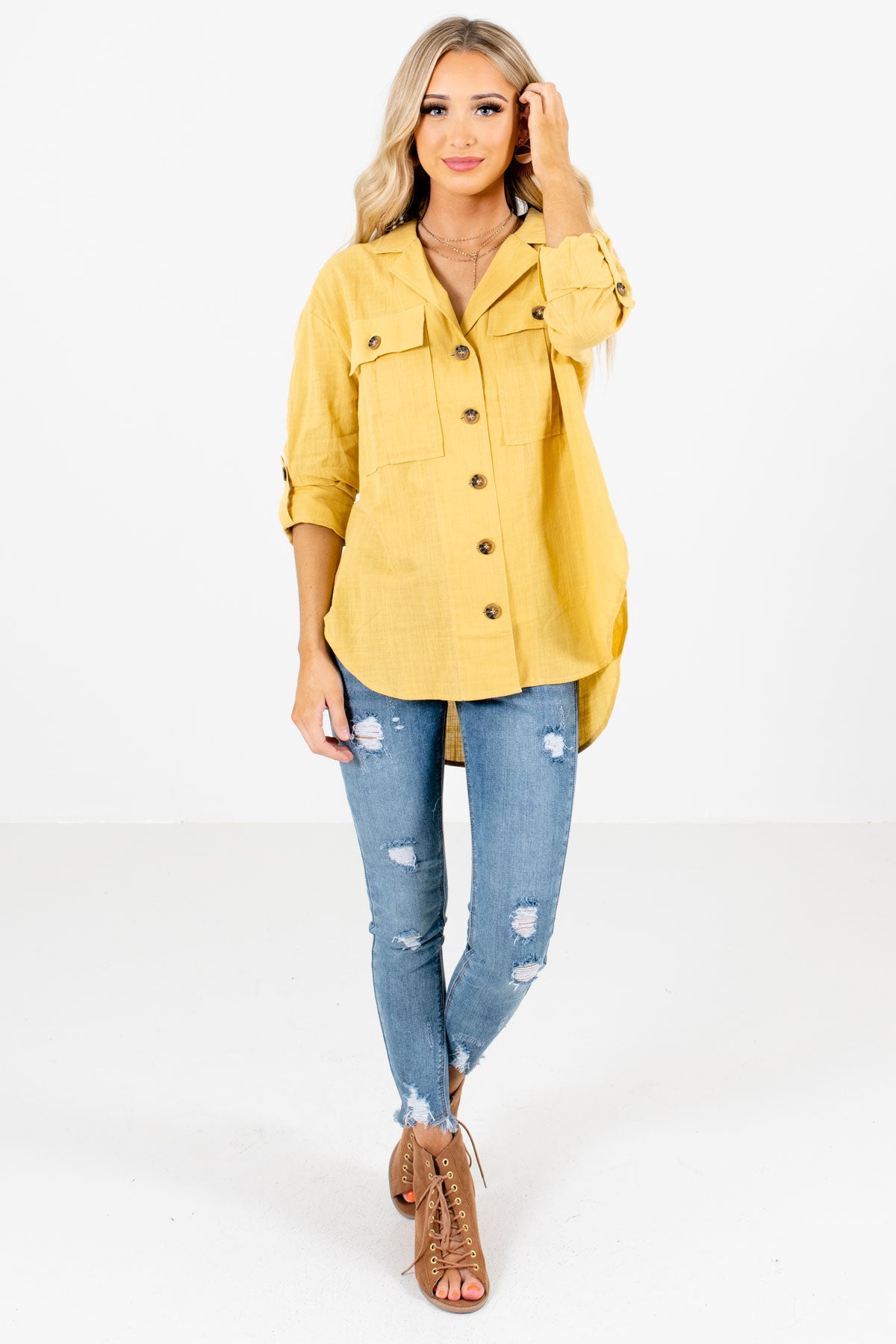 Women’s Yellow Fall and Winter Boutique Clothing