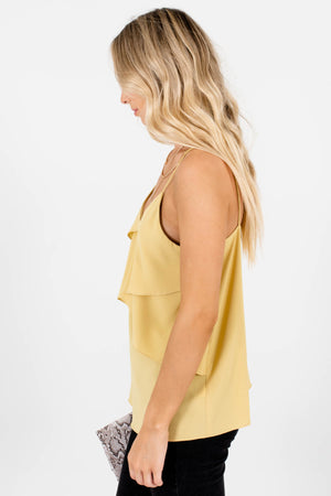Women's Yellow Lightweight High-Quality Material Boutique Tank Top