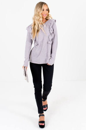 Light Slate Gray Cute and Comfortable Boutique Tops for Women