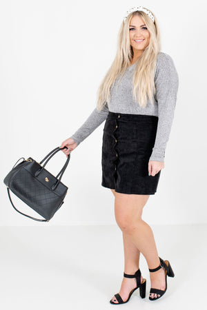 Women’s Black Golden Hardware Boutique Mini Skirt