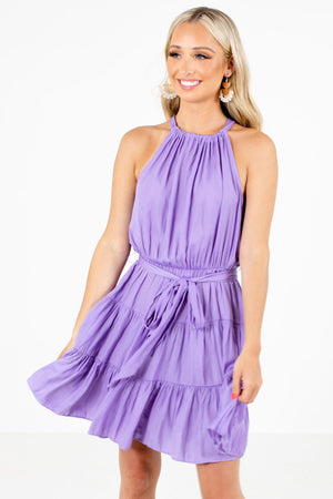 Purple Cute and Comfortable Boutqiue Mini Dresses for Women
