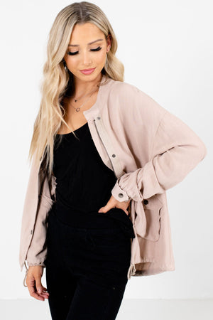 Beige High-Quality Lightweight Material Boutique Jackets for Women