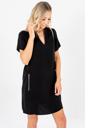 Black Zipper Mini Dresses Affordable Online Boutique