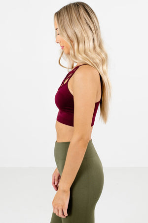 Burgundy Stretchy Boutique Bralettes for Women