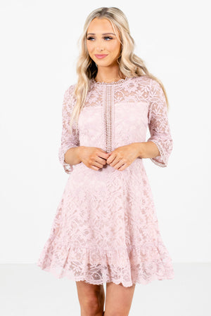 Pink Floral Lace Boutique Mini Dresses for Women
