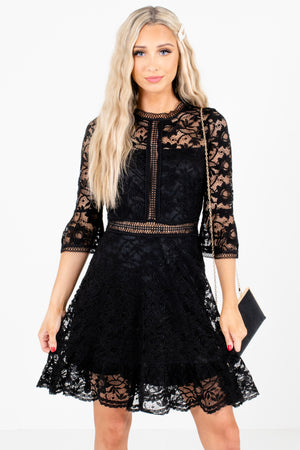 Black Lace Boutique Mini Dresses for Women