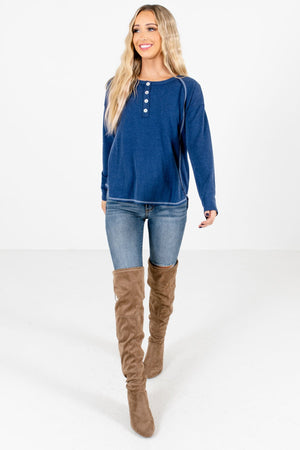 Blue Cute and Comfortable Boutique Tops for Women