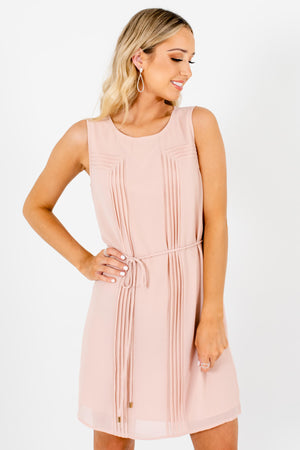 Blush Pink Pleated Mini Dresses Affordable Online Boutique
