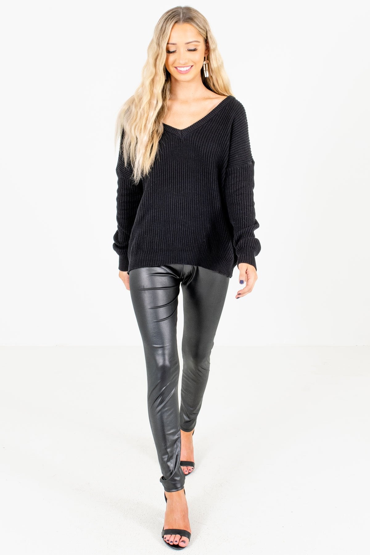 Black Long Sleeve Boutique Sweaters for Women