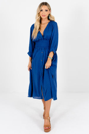 Blue Cute and Comfortable Boutique Midi Dresses for Women