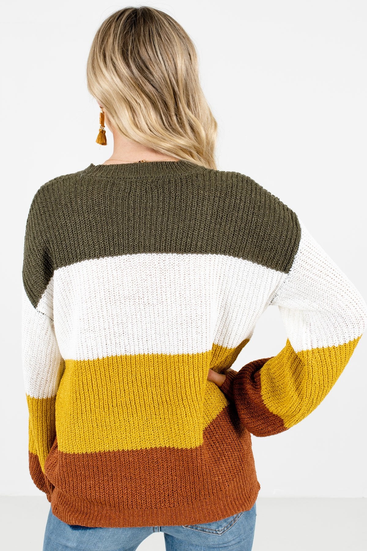 Women’s Mustard Yellow Lightweight Knit Material Boutique Sweater