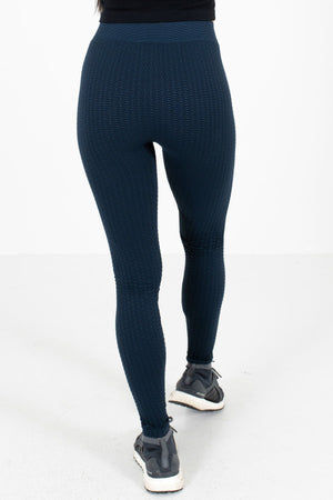 Women’s Navy Geometric Patterned Boutique Active Leggings