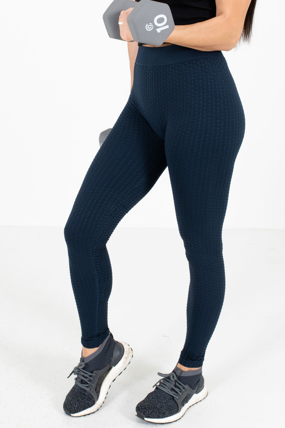 Navy High-Quality Stretchy Material Boutique Active Leggings for Women