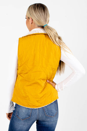 Women’s Mustard Reversible Sherpa Style Boutique Vest