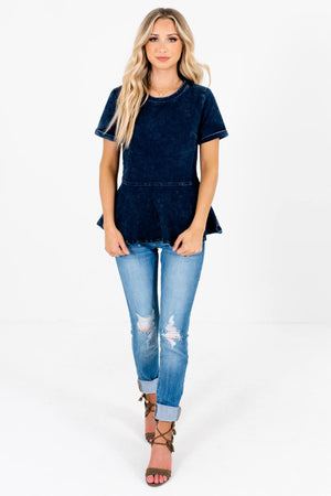 Women's Dark Blue Fall and Winter Boutique Clothing